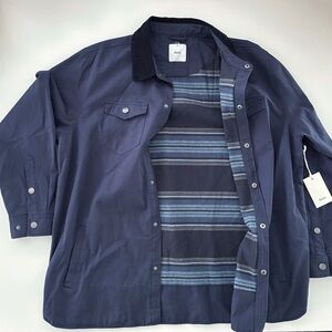 Katin Campbell Jacket Flannel Lined Men’s Size XXL Blue Corduroy Collar New